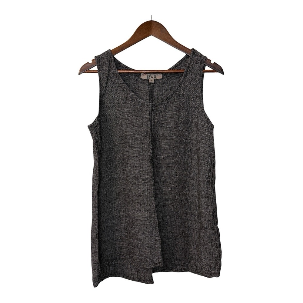 NEW Flax linen tank top women's S 6-10 two tone heavy lagenlook minimalist boho